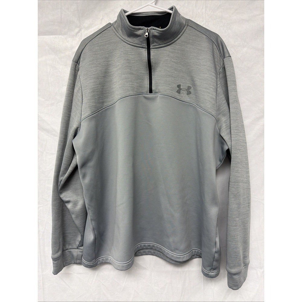 Under‎ Armour Pullover 1/4 Zip Fleece Mock Neck Men's Size 2XL Gray